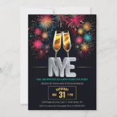 大晦日の花火カラフルシャンパン 招待状 (正面)