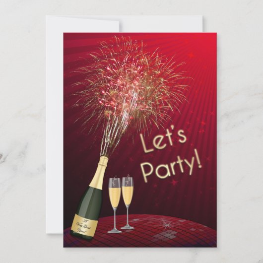 大晦日の花火大会パーティの招待状2 招待状 (正面)
