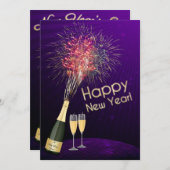 大晦日の花火大会パーティの招待状4 招待状 (正面/裏面)