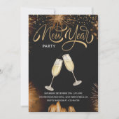 大晦日の花火新年 招待状 (正面)