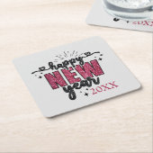 大晦日の華やかなパーティー スクエアペーパーコースター (アングル)