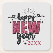 大晦日の華やかなパーティー スクエアペーパーコースター (正面)