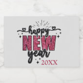 大晦日の華やかなパーティー スパークリングワインラベル (シングルラベル)