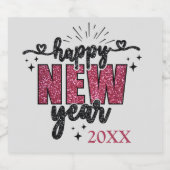 大晦日の華やかなパーティー スパークリングワインラベル (シングルラベル)