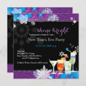 大晦日の陽気なカクテルのパーティー 招待状 (正面/裏面)