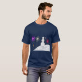 大晦日の雪だるまと花火Tシャツ Tシャツ (正面フル)