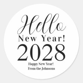 大晦日の黒白ミニマル幸 ラウンドシール