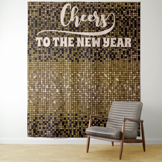 大晦日のGroovy Disco写真プロップ背景 タペストリー (インサイチュ)