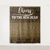 大晦日のGroovy Disco写真プロップ背景 タペストリー (正面)