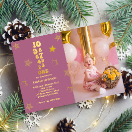 大晦日カウントダウン1回目の誕生日の写真 招待状