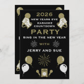 大晦日カラオケカウントダウン 招待状 (正面/裏面)