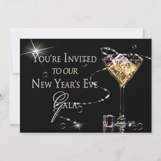 大晦日ガラ招待状 – セミーフォーマル – 氷 招待状 (正面)