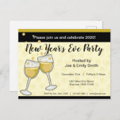 大晦日シャンパーニュきらめくーグラス ポストカード (正面/裏面)