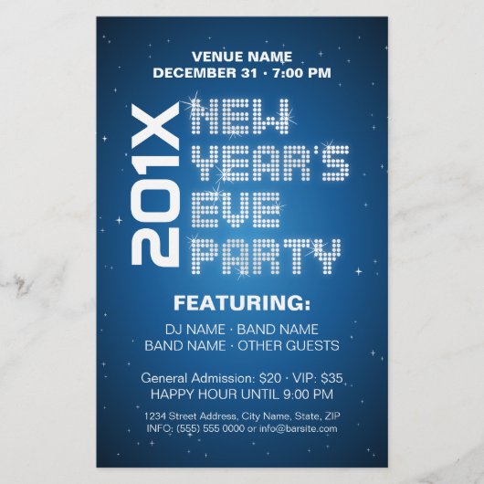 大晦日スパークルズパーティーフライヤー チラシ (正面)