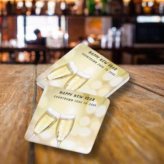大晦日トーストお祝いパーティー スクエアペーパーコースター