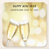 大晦日トーストお祝いパーティー スクエアペーパーコースター (正面)