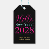 大晦日ハッピーニューイヤー黒ホットピンク ギフトタグ (裏面)