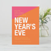 大晦日パーティの招待状はっきりしたモダン 招待状 (スタンド正面)