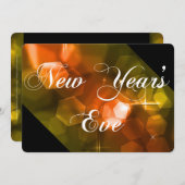 大晦日パーティの招待状オレンジ《写真》ぼけ味1 招待状 (正面/裏面)