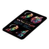 大晦日パーティの招待状カラフル- マグネット (左側)