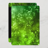 大晦日パーティの招待状グリーン《写真》ぼけ味 招待状 (正面/裏面)