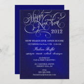 大晦日パーティの招待状- Midnight Blue 招待状 (正面/裏面)