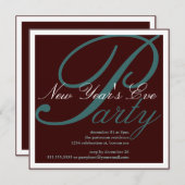 大晦日パーティーお祝い招待状 招待状 (正面/裏面)
