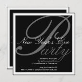 大晦日パーティーお祝い招待状 招待状 (正面/裏面)