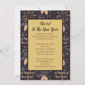大晦日パーティーの招待状 シャンパン 花火 招待状 (正面)