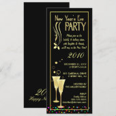 大晦日パーティーの招待状 - スリムカード 招待状 (正面/裏面)