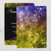 大晦日パーティーの招待状 ミックスカラー ボケ 9 招待状 (正面/裏面)