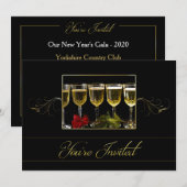 大晦日パーティーの招待状（年を入れてください） 招待状 (正面/裏面)