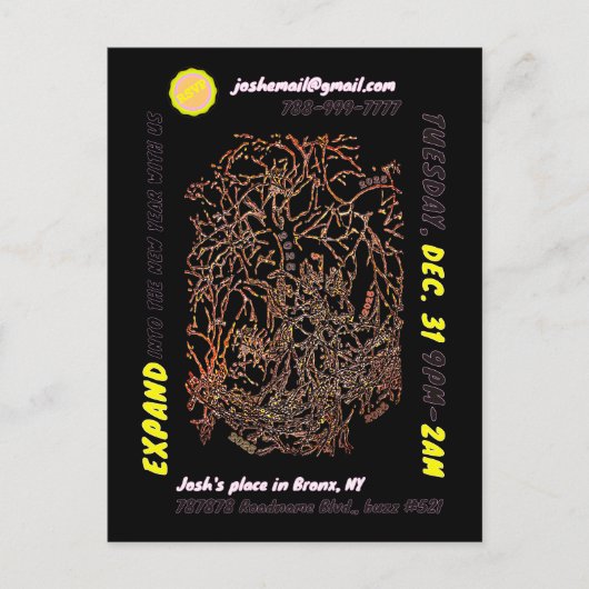 大晦日パーティーはがき招待状 シーズンポストカード (正面)