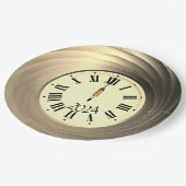 大晦日パーティーゴールデンクロックストライクミッドナイト ペーパープレート (アングル)