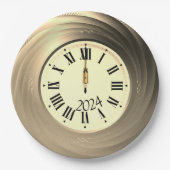 大晦日パーティーゴールデンクロックストライクミッドナイト ペーパープレート (正面)