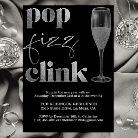 大晦日パーティーシルバースパークル応援 招待状