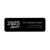 大晦日パーティーシルバー&ブラック差出人住所 ラベル (正面)