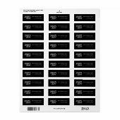 大晦日パーティーシルバー&ブラック差出人住所 ラベル (フルシート)