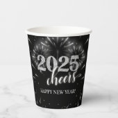 大晦日パーティーシルバー&ブラック 紙コップ (正面)