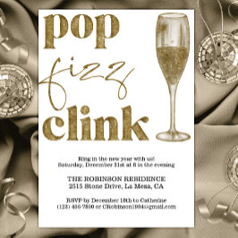 大晦日パーティースパークル金ゴールド応援 招待状