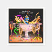 大晦日パーティースピリッツ黒BKDG紙 スタンダードカクテルナプキン (正面)