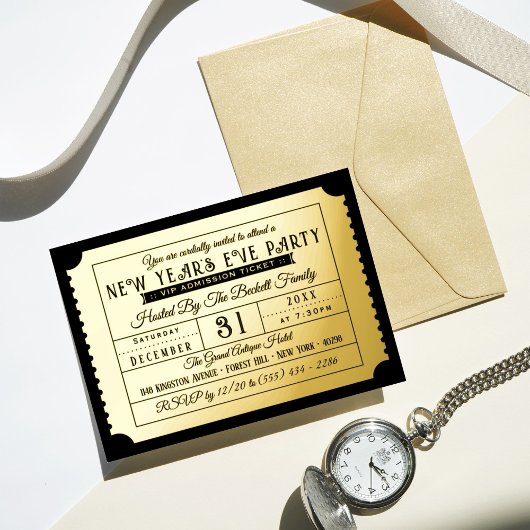 大晦日パーティーチケット実在 箔招待状