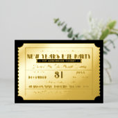 大晦日パーティーチケット実在 箔招待状 (立ち正面)