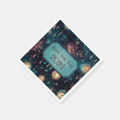 大晦日パーティーナプキンズカラフルクロックデザイン スタンダードカクテルナプキン (角)