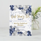 大晦日パーティーネイビーバルーン 招待状 (スタンド正面)