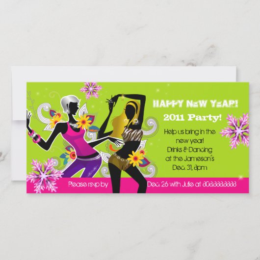 大晦日パーティーフォトカード踊りライム (正面)