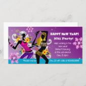 大晦日パーティーフォトカード踊り紫 (正面/裏面)