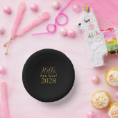 大晦日パーティーブラック金ゴールドシラッシュ ペーパーボウル (パーティー)