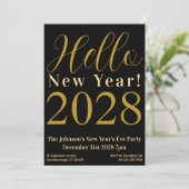 大晦日パーティーブラック金ゴールド 招待状 (スタンド正面)