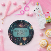 大晦日パーティープレート時カラフル刻デザイン ペーパープレート (パーティー)